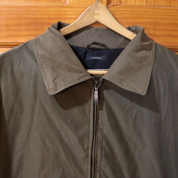 Claiborne Brown Grunge Bomber Jacket with Classic Collar and Ribbed Cuffs 3X - Picture 2 of 11